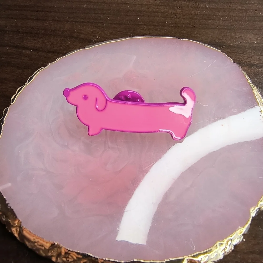 Pink Dachshund Enamel Pin